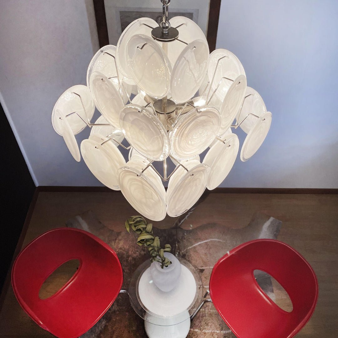 Evielle Lustre en Verre de Murano Blanc