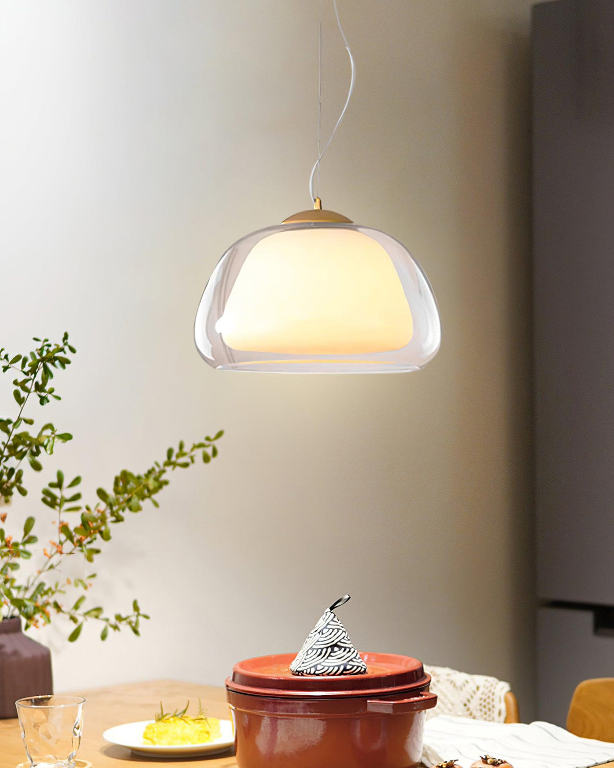 Elvo Glass Pendant Light-Neutral Decor