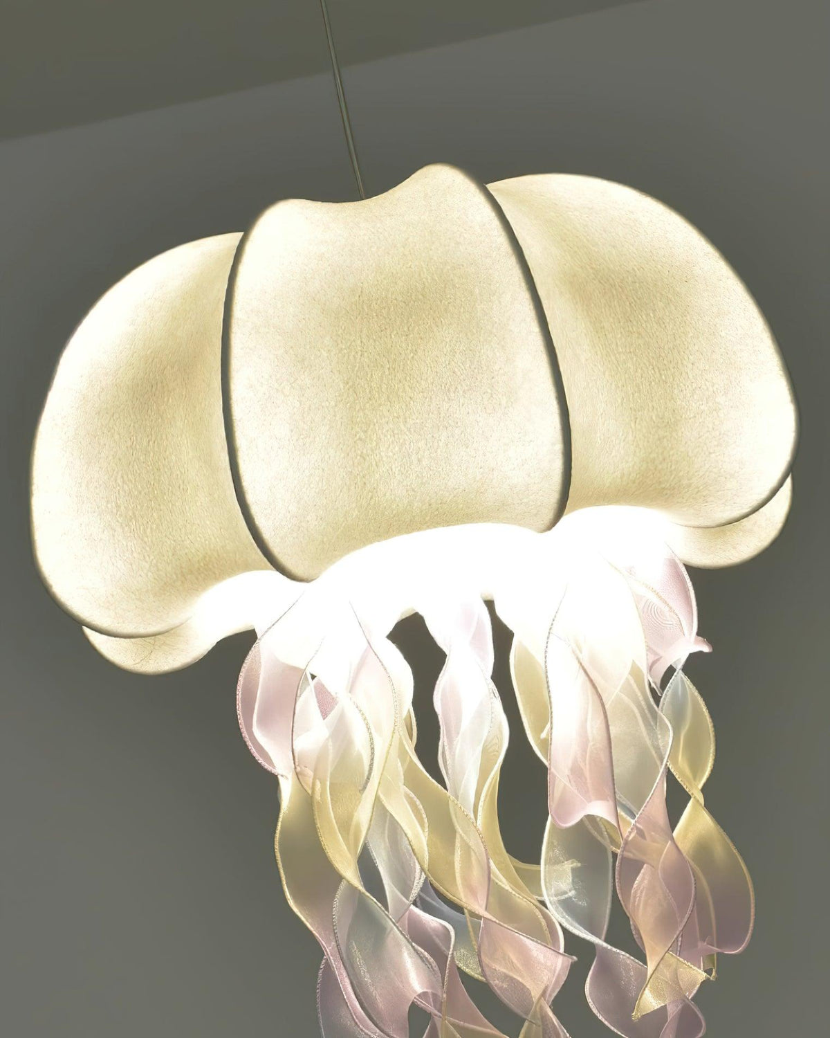 Avena Pendant Light with Iridescent Ribbons-Neutral Decor