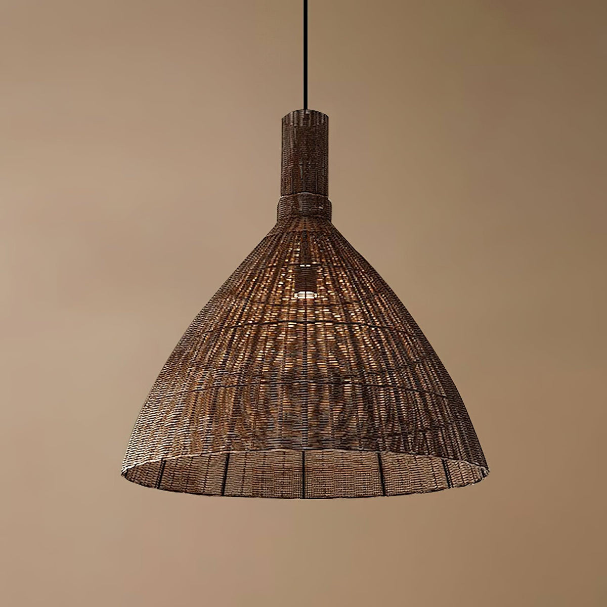 Clarine Lampe Suspension en Rotin Naturel Artistique