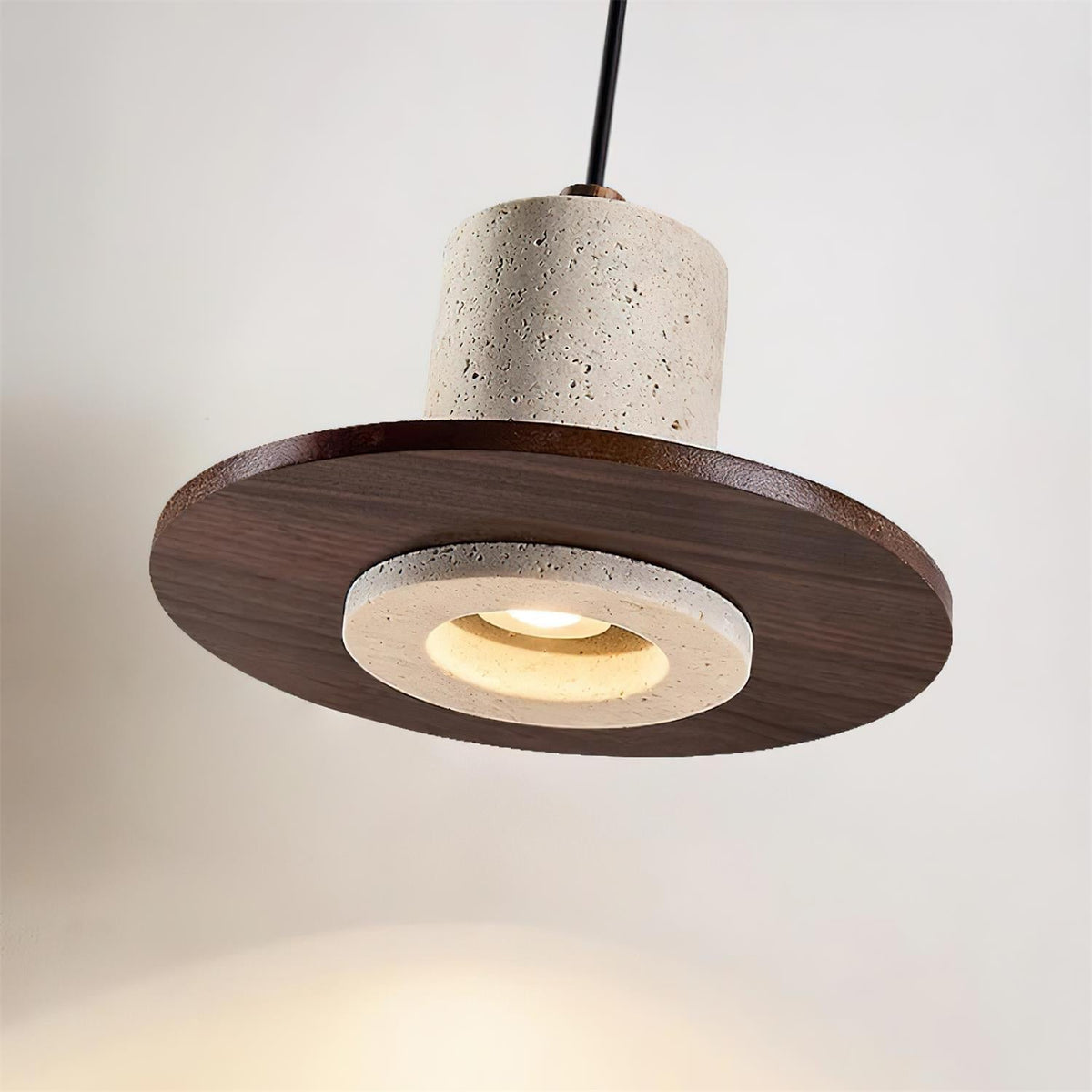 Ritta Travertine Pendant Light Top-hat Shape-Neutral Decor