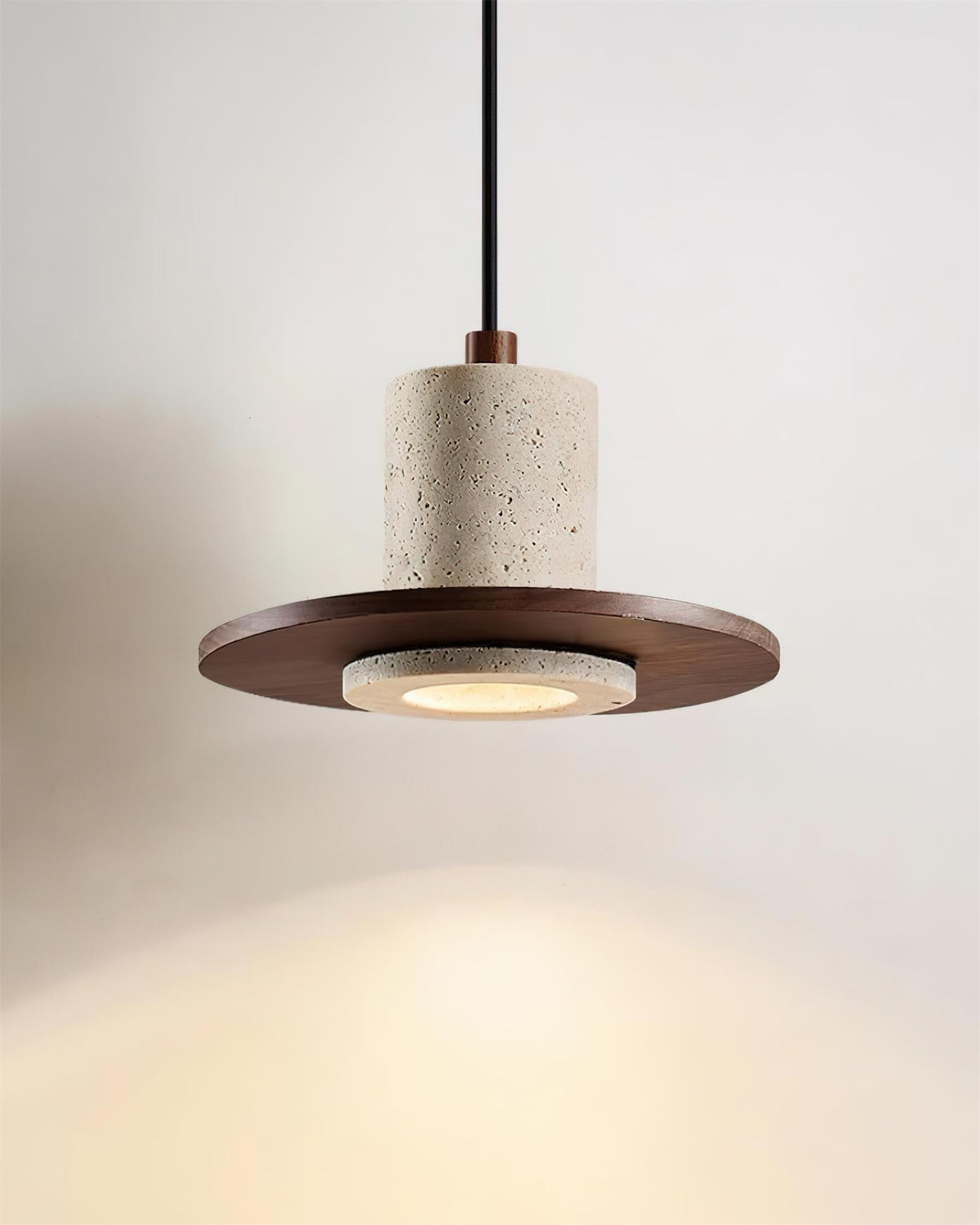 Ritta Travertine Pendant Light Top-hat Shape-Neutral Decor