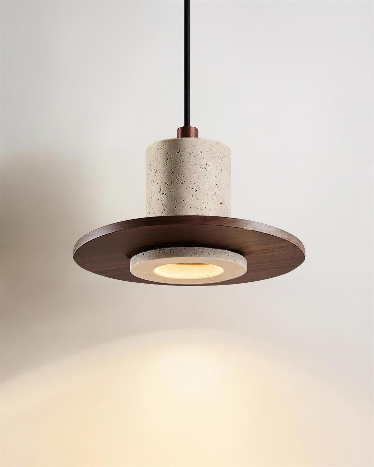 Ritta Travertine Pendant Light Top-hat Shape-Neutral Decor
