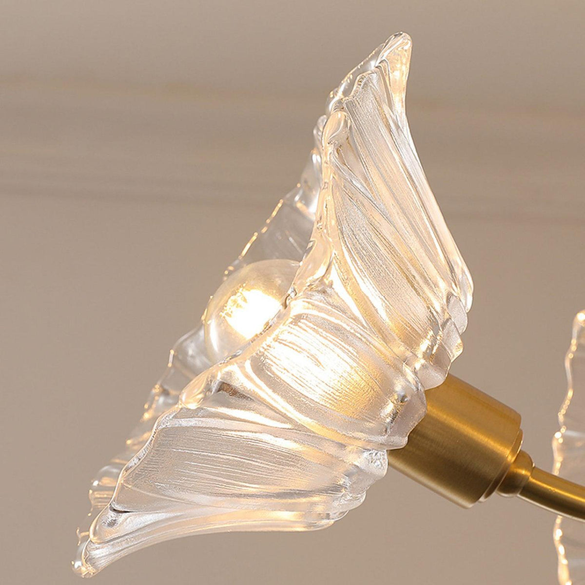 Jorina Lumière de Plafond Fleur en Verre Pétale Chic Élégante