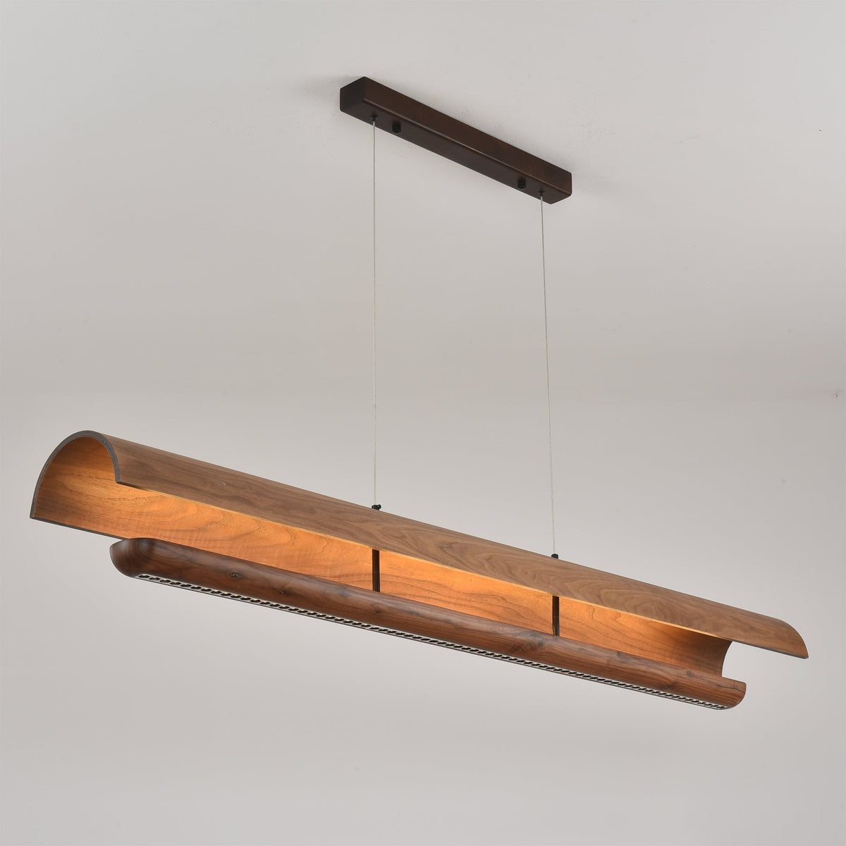 The Kanoe Linear Chandelier shown in its smallest size option.