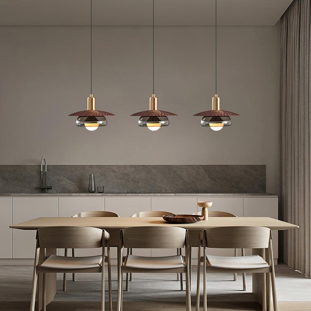 Elysor Brass and Glass Pendant Lamp-Neutral Decor