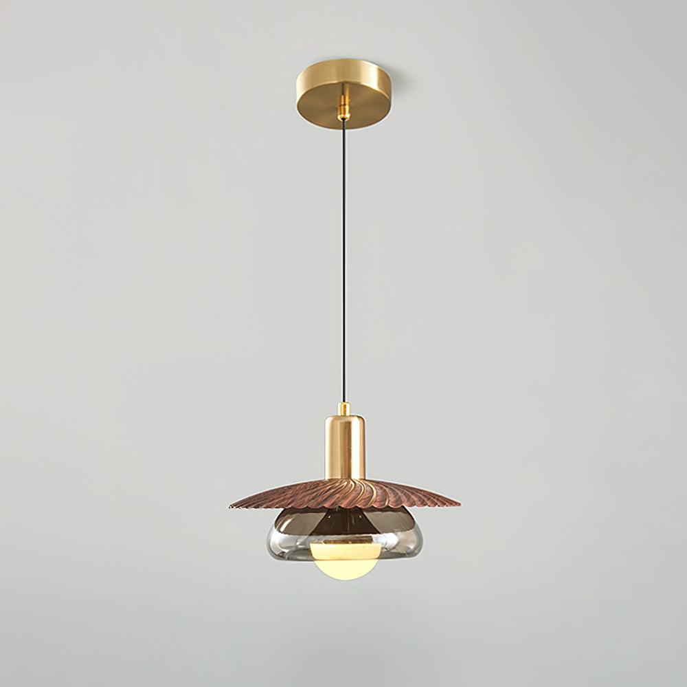 Elysor Brass and Glass Pendant Lamp-Neutral Decor