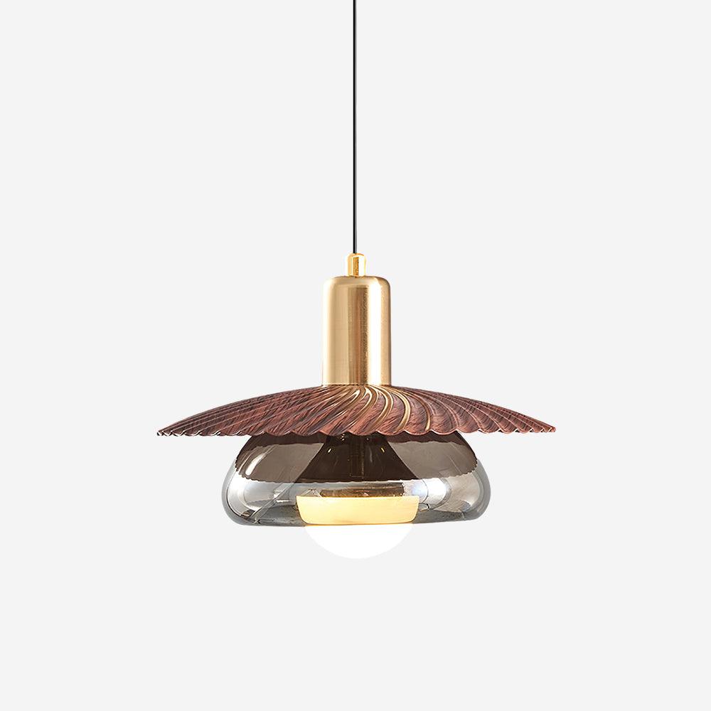 Elysor Brass and Glass Pendant Lamp-Neutral Decor