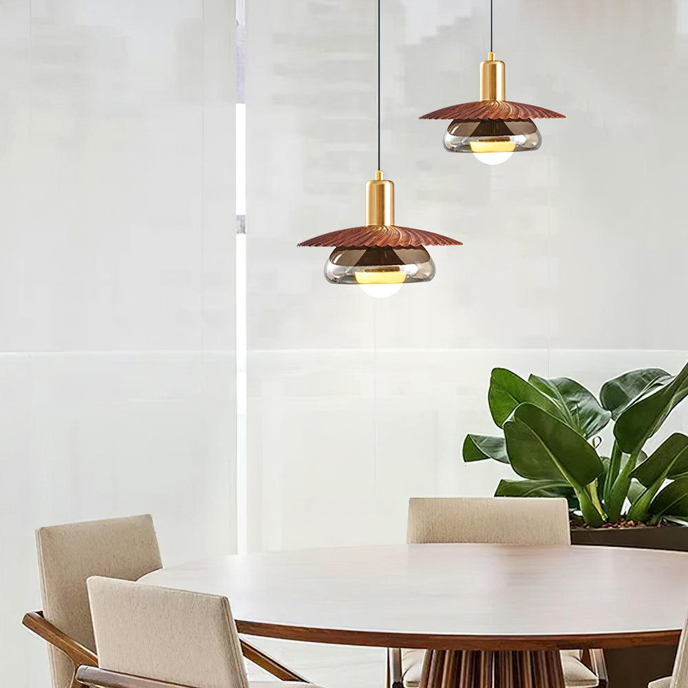 Elysor Brass and Glass Pendant Lamp-Neutral Decor