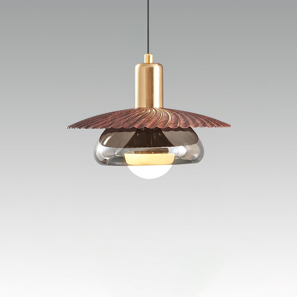 Elysor Brass and Glass Pendant Lamp-Neutral Decor