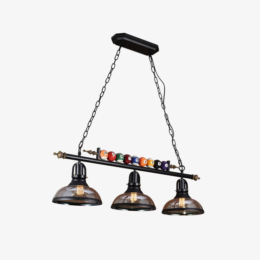 Aldeya Lustre en Verre Noir Balles de Billard Moderne