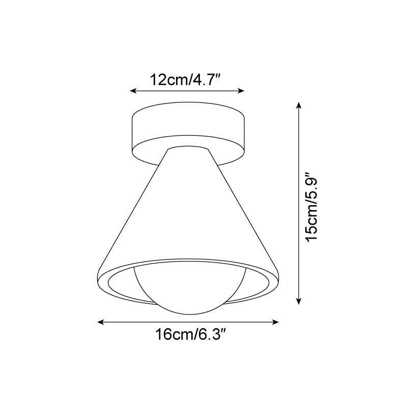 Hudon Travertine Cone Flush Mount Ceiling Light-Neutral Decor
