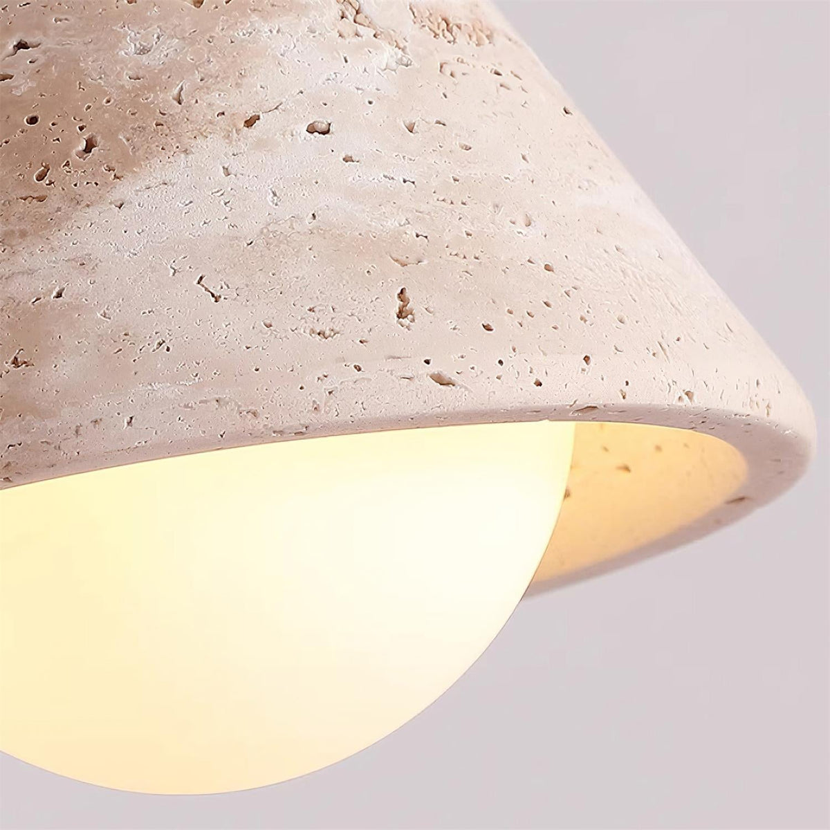 Hudon Travertine Cone Flush Mount Ceiling Light-Neutral Decor