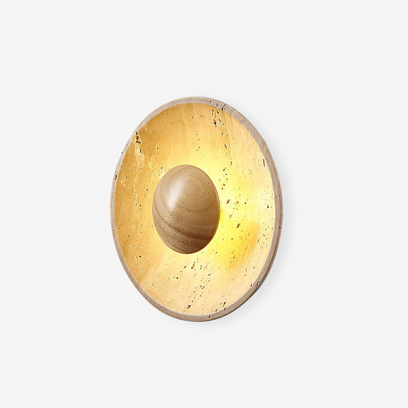 Norvian Wall Lamp Round Travertine Minimalist-Neutral Decor