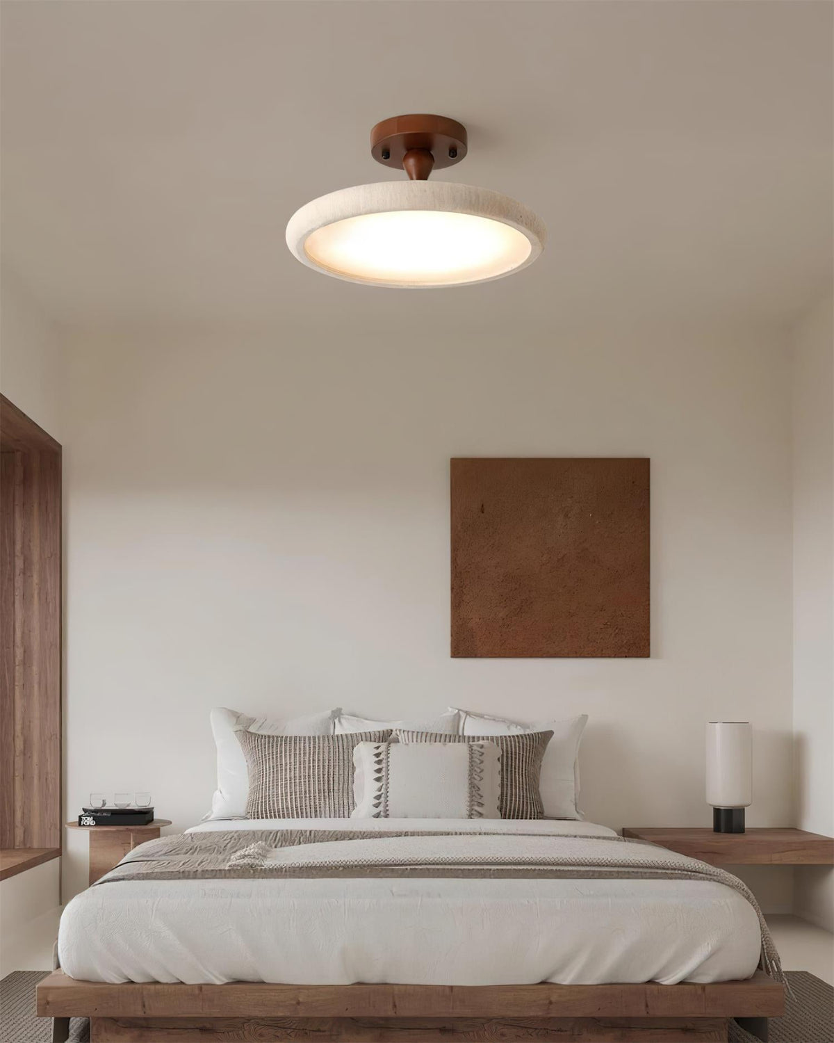 Luvia Ceiling Light Semi Flush Travertine-Neutral Decor