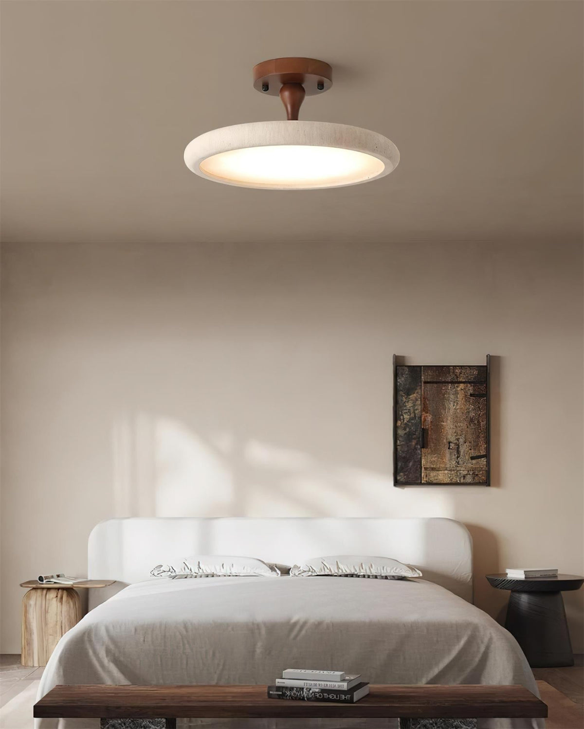 Luvia Ceiling Light Semi Flush Travertine-Neutral Decor