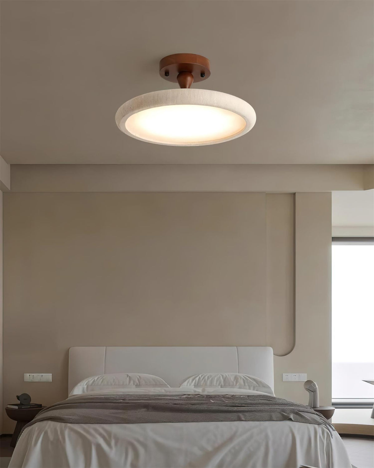 Luvia Ceiling Light Semi Flush Travertine-Neutral Decor
