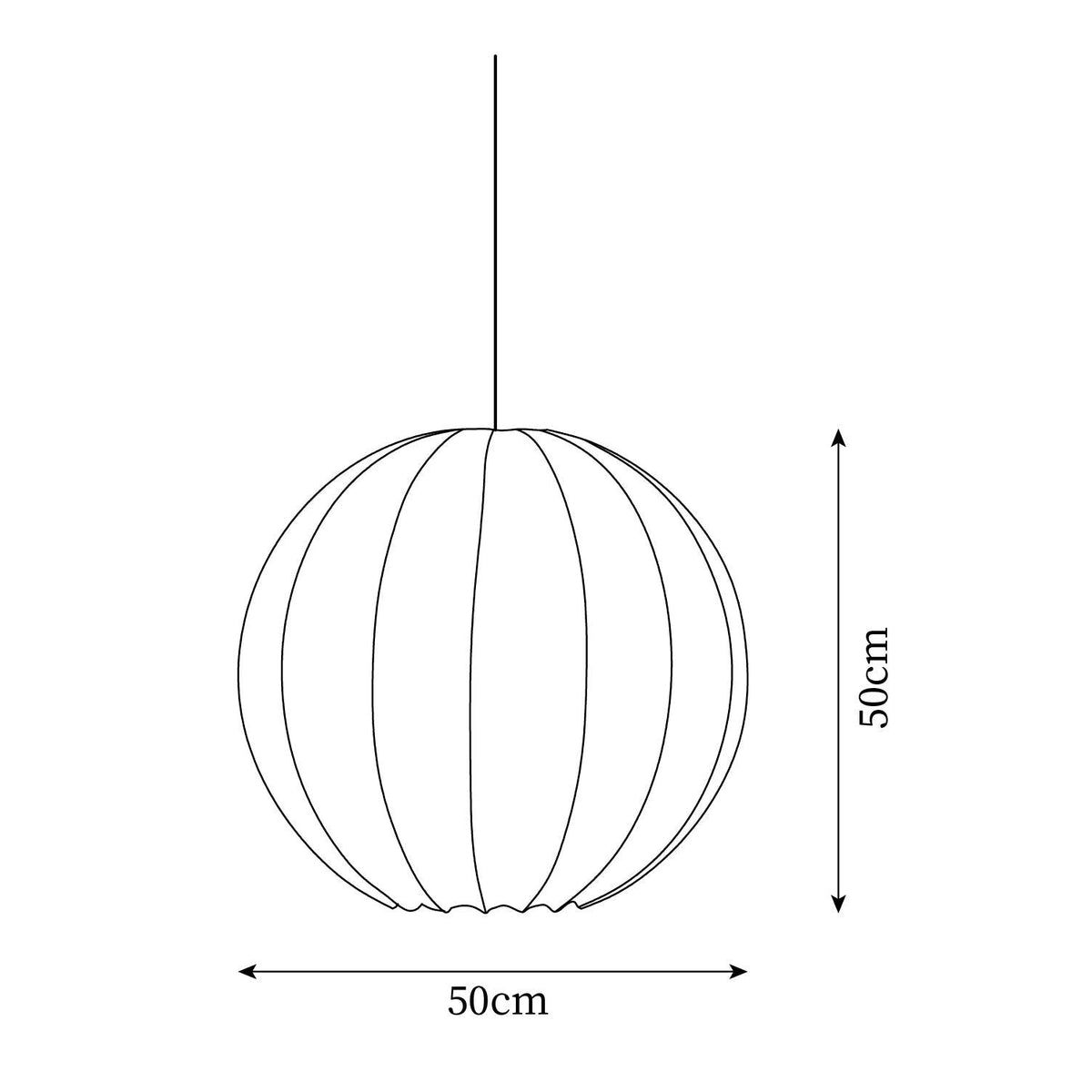 Pendant Light Silk Ribbed Globe Modern Minimalist Ambient Dining-Neutral Decor