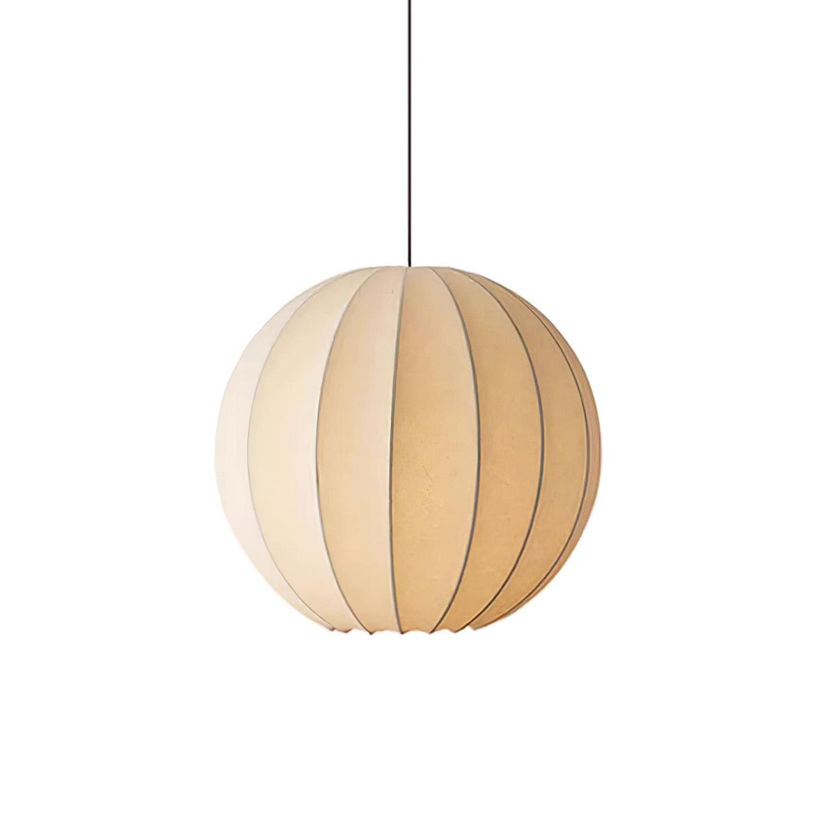 Pendant Light Silk Ribbed Globe Modern Minimalist Ambient Dining-Neutral Decor