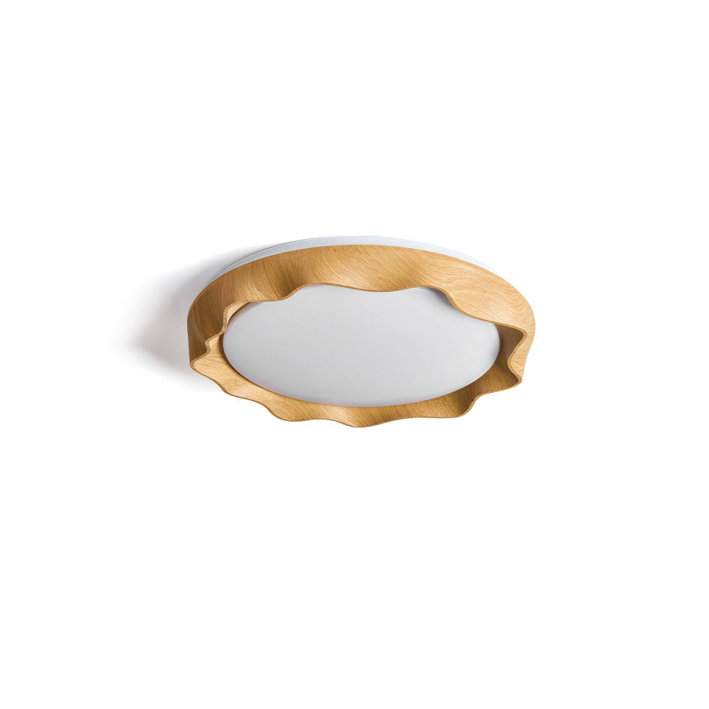 Kerio Ceiling Light with wood color finish against a plain wall.