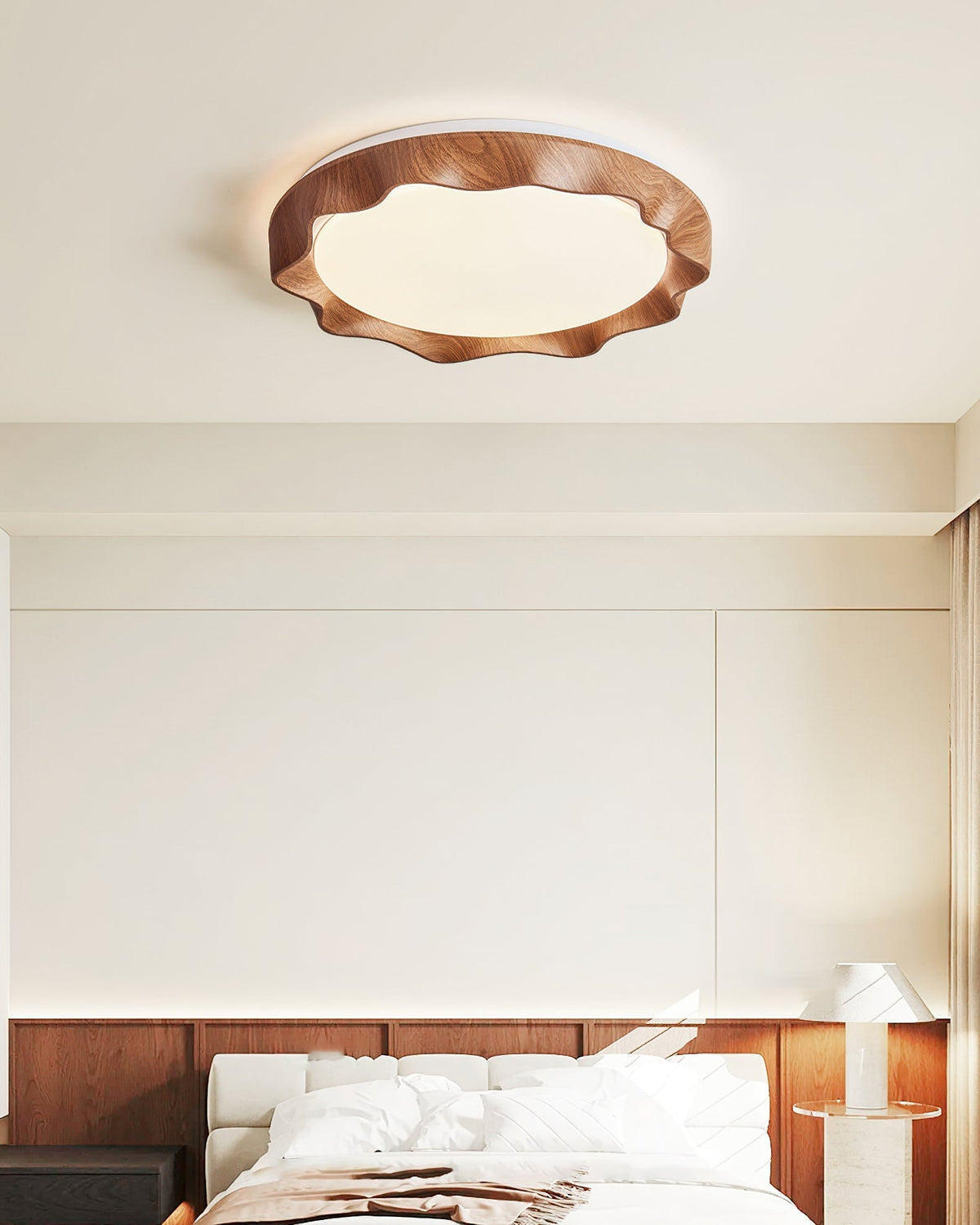 Close-up of the frosted acrylic diffuser on the Kerio Ceiling Light.