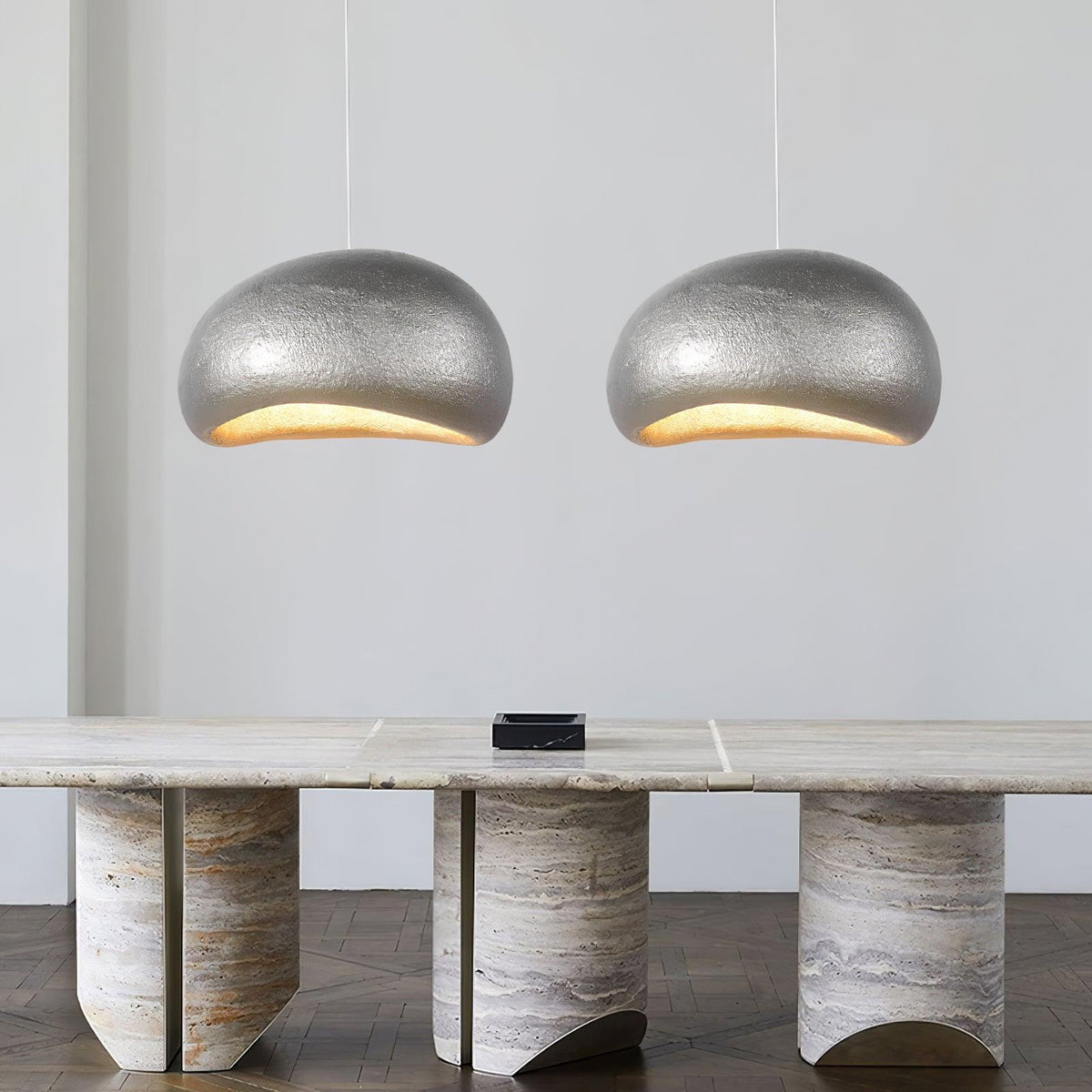 Pendant Lamp Pebble Inspired Organic Form Soft Glow Modern Artistic-Neutral Decor