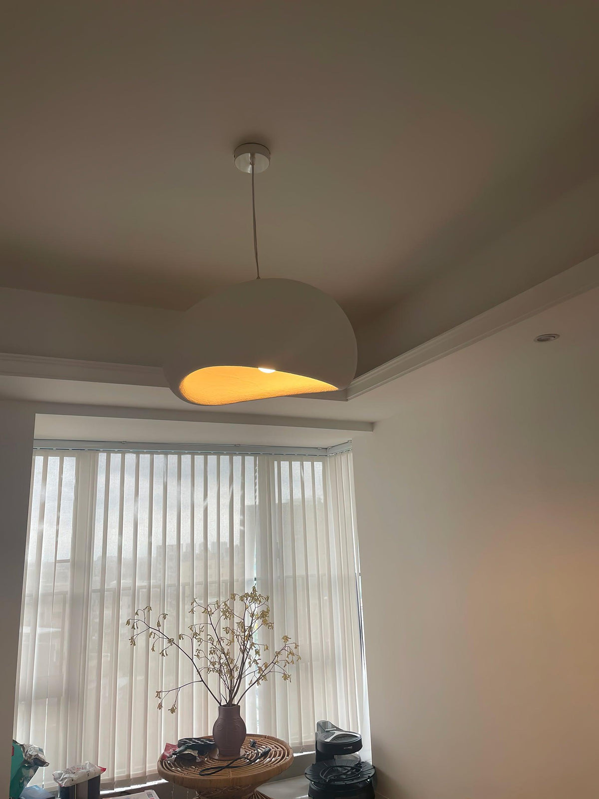 Pendant Lamp Organic Curved Shade Soft Texture Modern Artistic-Neutral Decor