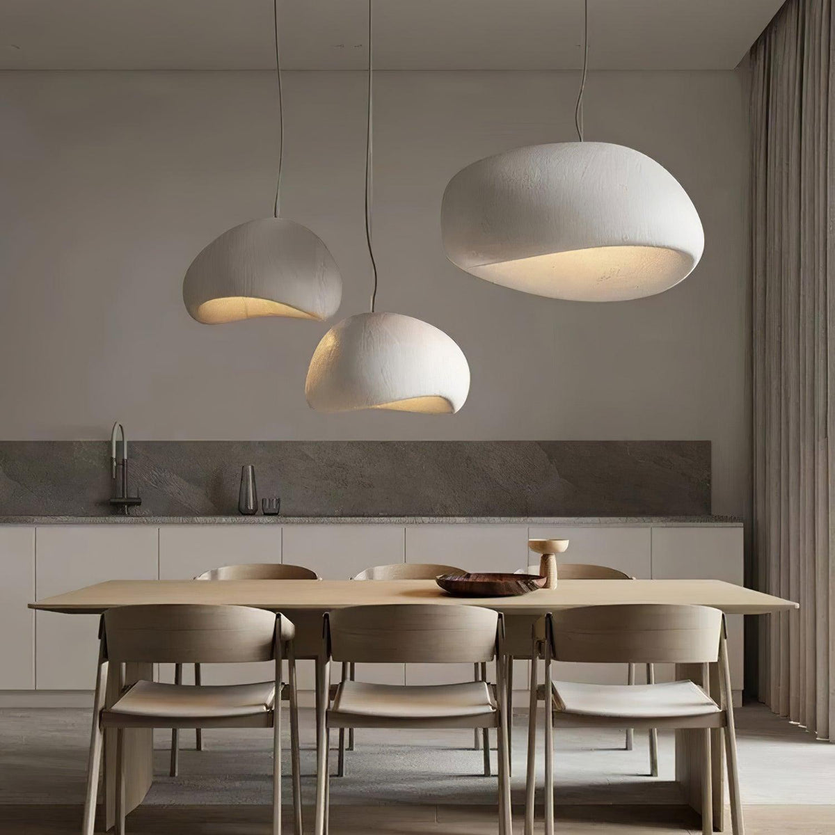 Pendant Lamp Organic Curved Shade Soft Texture Modern Artistic-Neutral Decor