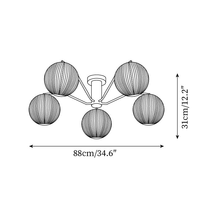 Ceiling Light LED/Incandescent Globe Flush Mount for Living Room-Neutral Decor