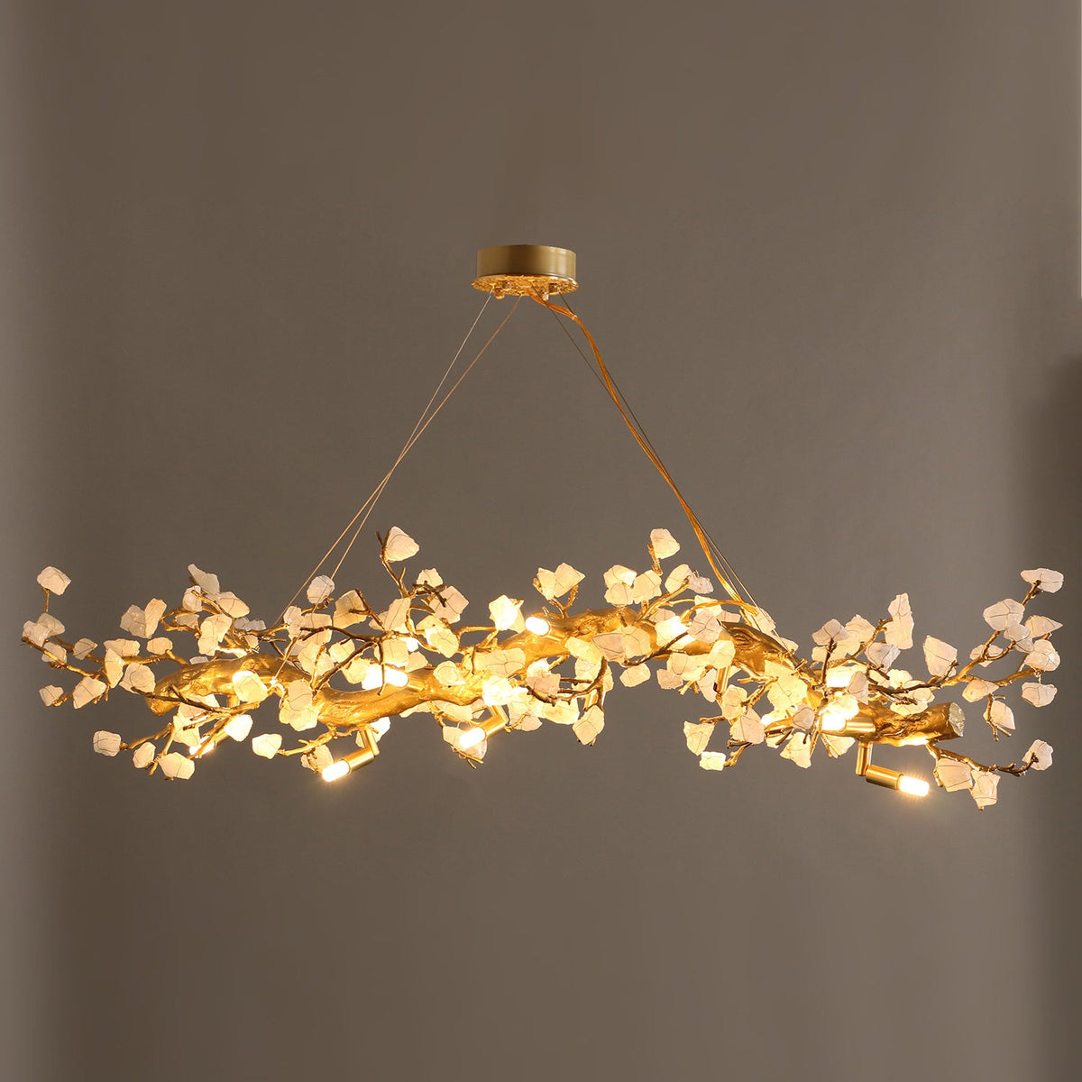 Casterford Lustre Linéaire À Branches En Pierre Blanche – vue 12
