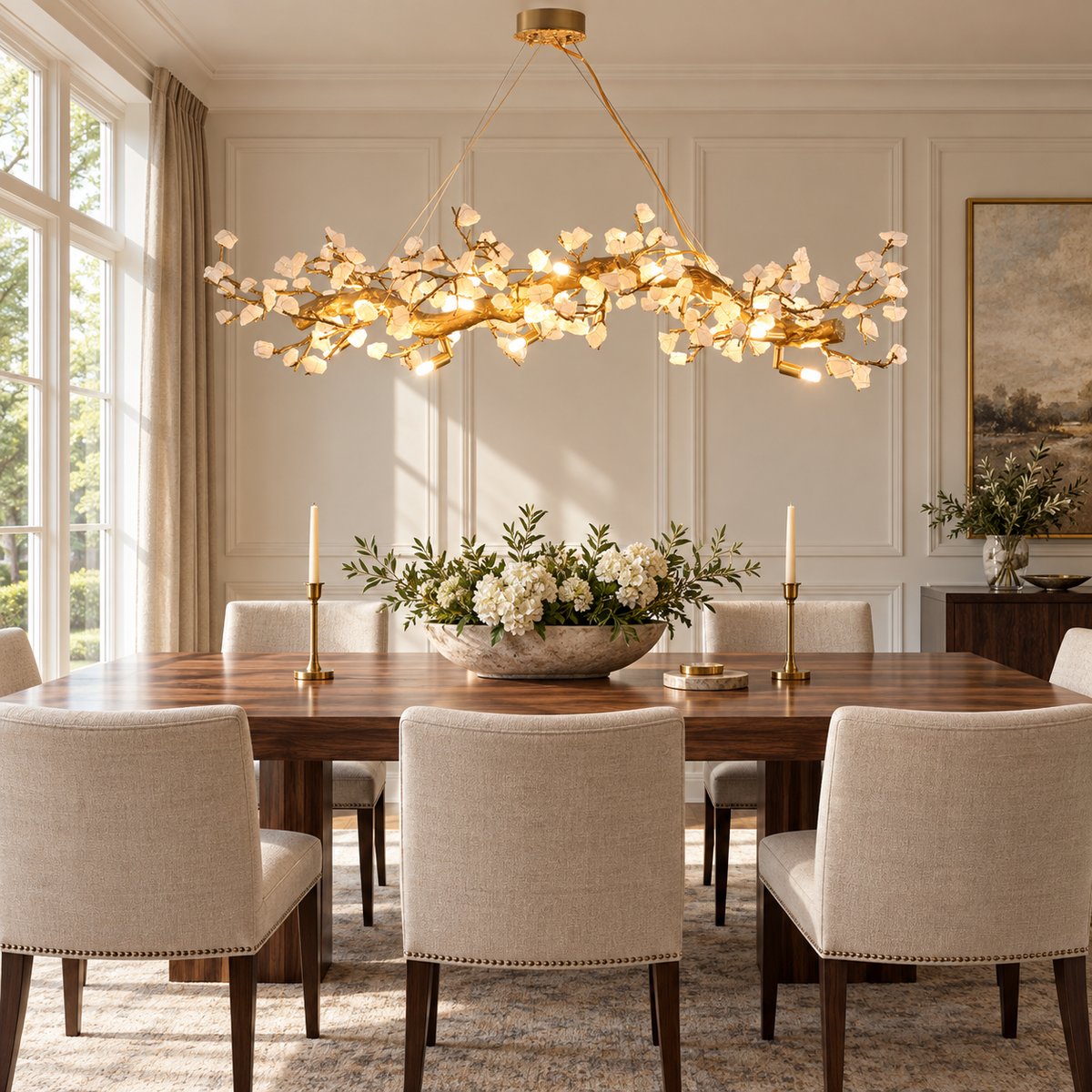 Casterford Lustre Linéaire À Branches En Pierre Blanche – vue 8