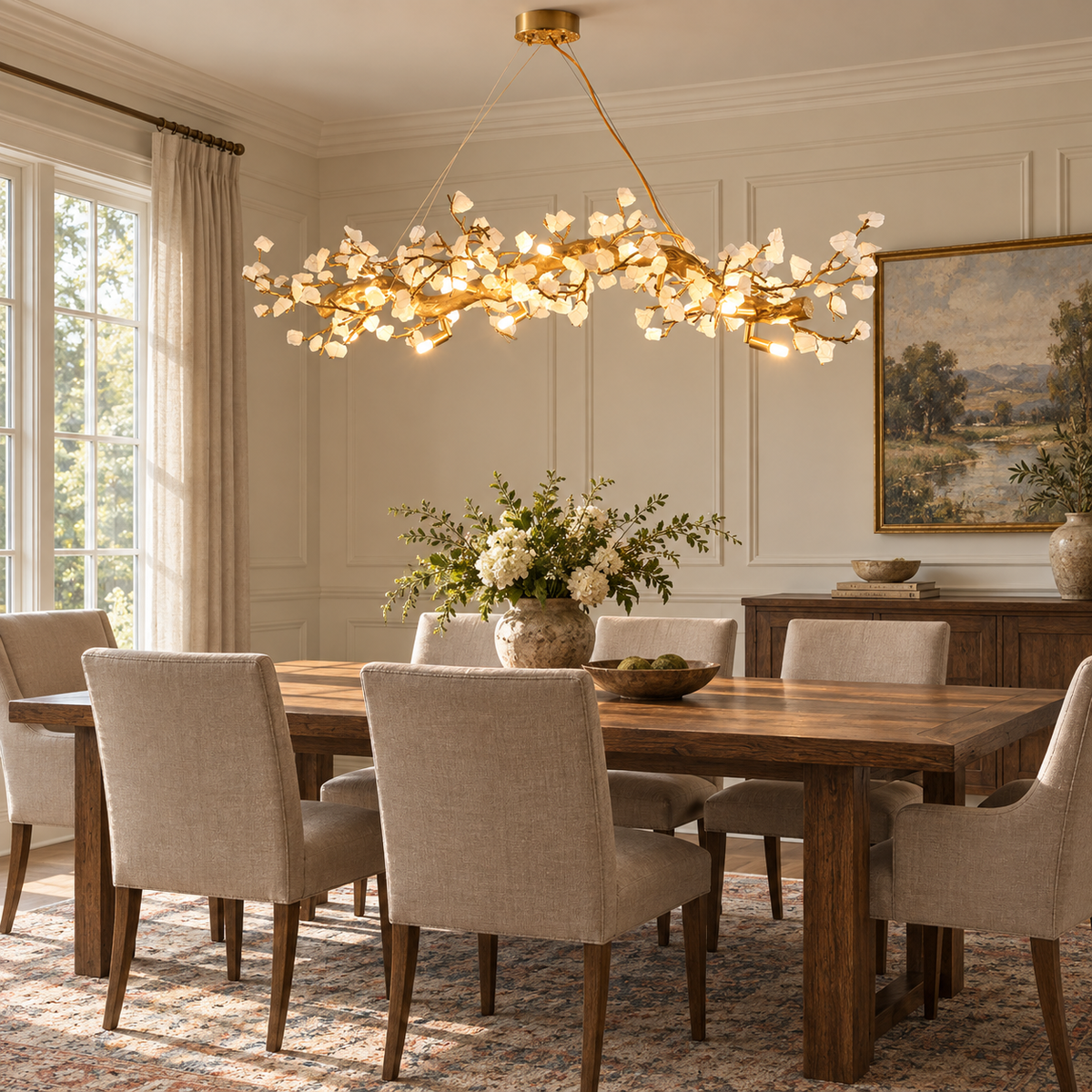 Casterford Lustre Linéaire À Branches En Pierre Blanche – vue 11