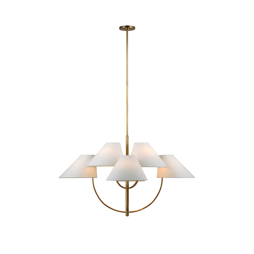 Vereria Lustre Tissu Laiton Industriel Vintage