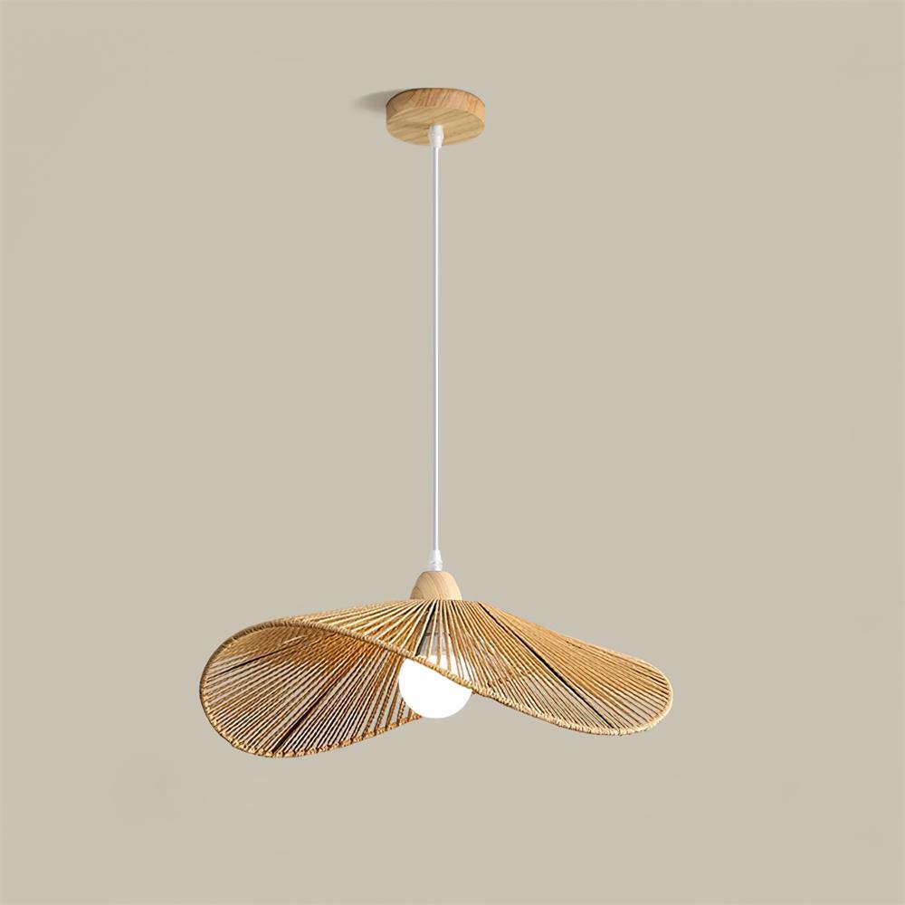 Pendant Lamp Woven Hemp Shade Sculptural Natural Modern-Neutral Decor