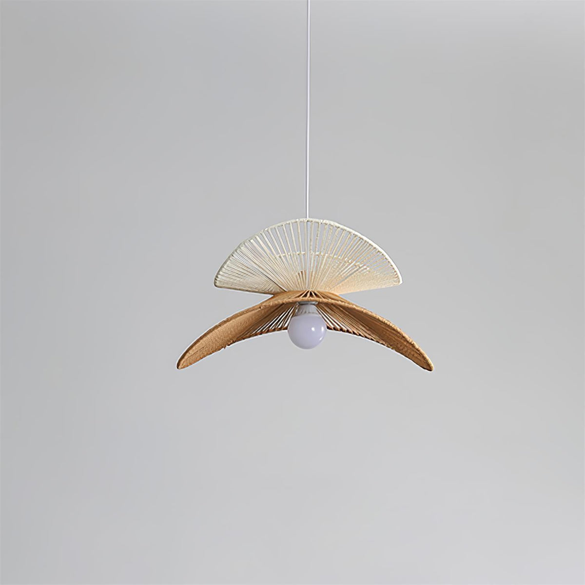 Pendant Lamp Woven Hemp Shade Sculptural Natural Modern-Neutral Decor