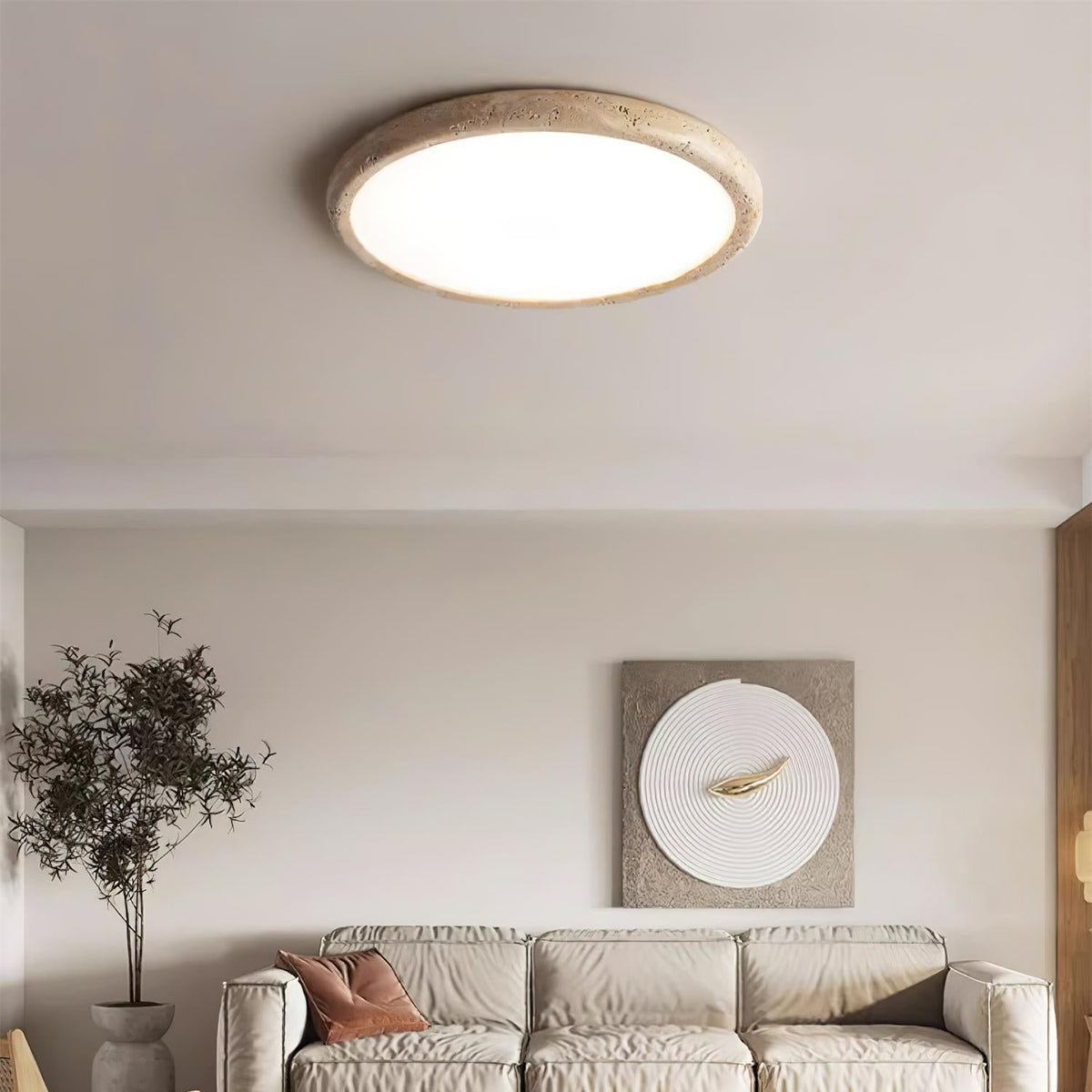 Ciro Travertine Ceiling Light-Neutral Decor