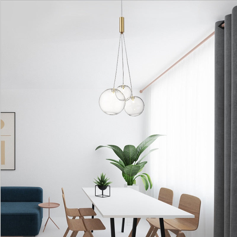Valentina Suspension Bubble Moderne Métal/Verre Transparent/Étoilé Salon