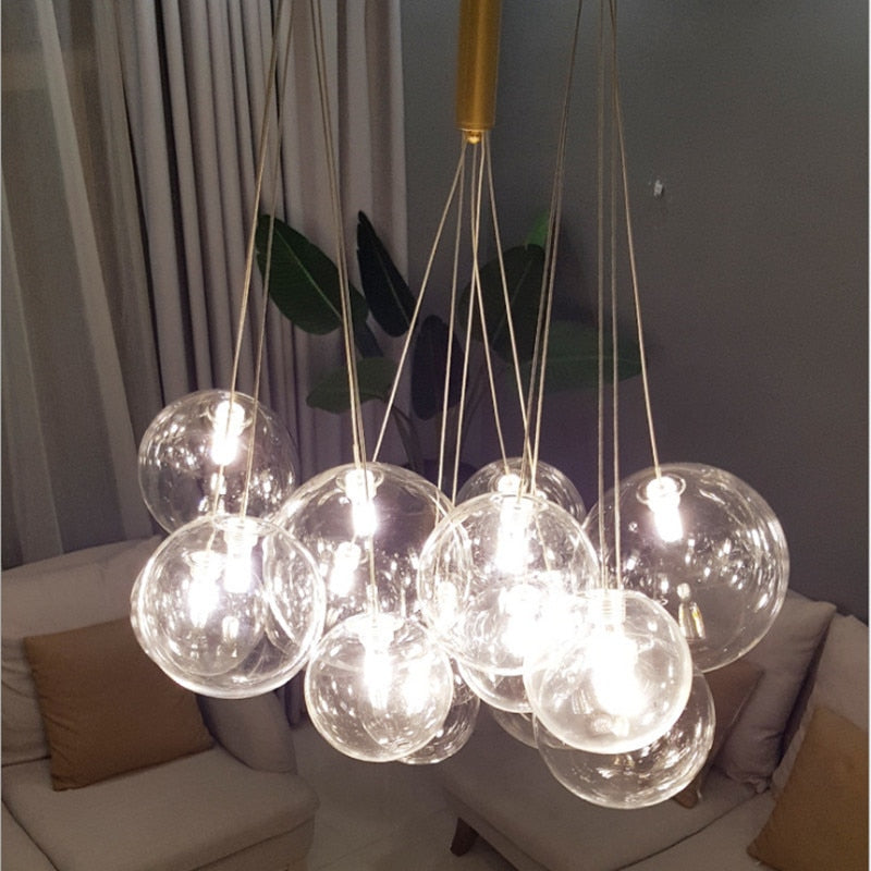 Valentina Suspension Bubble Moderne Métal/Verre Transparent/Étoilé Salon