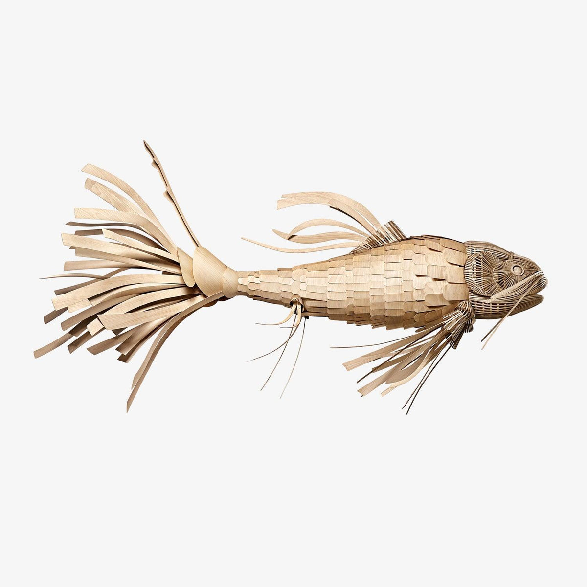Celina Lustre Bois Poisson Artisanal