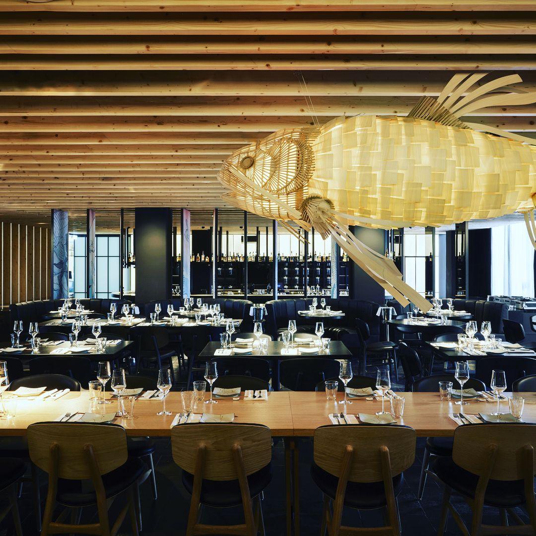Celina Lustre Bois Poisson Artisanal
