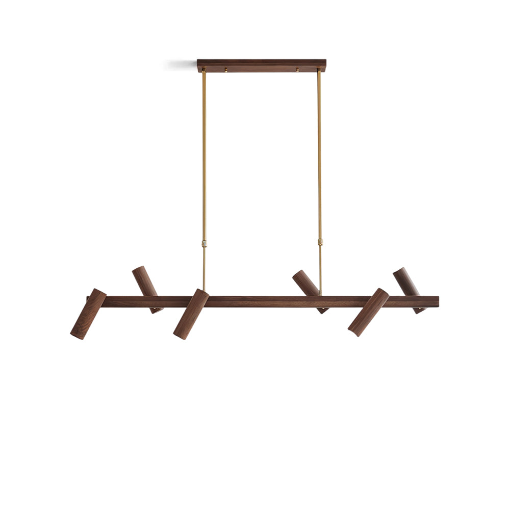 Konnect Wood Chandelier in a modern organic design, showing its modular structure.