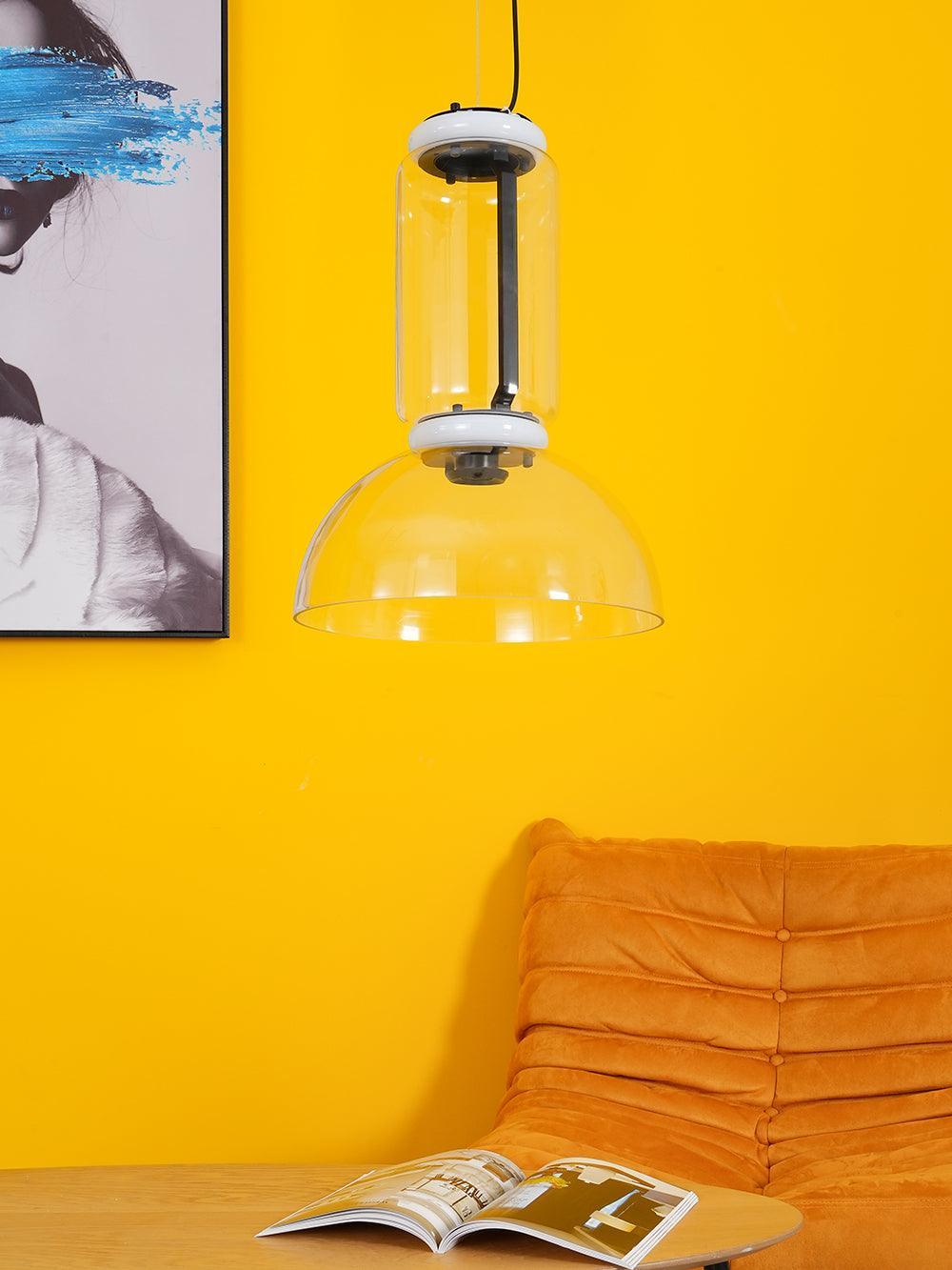 Virelo Stacked Glass Cylinder Pendant Light-Neutral Decor
