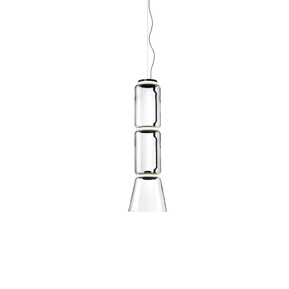 Virelo Stacked Glass Cylinder Pendant Light-Neutral Decor