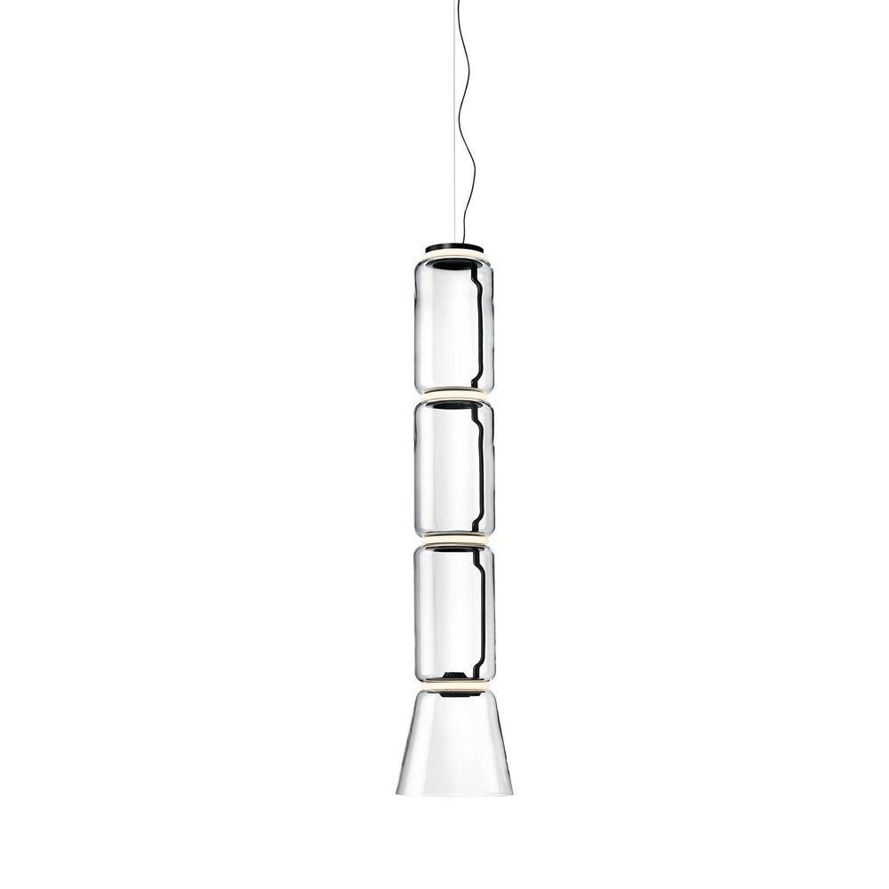 Virelo Stacked Glass Cylinder Pendant Light-Neutral Decor