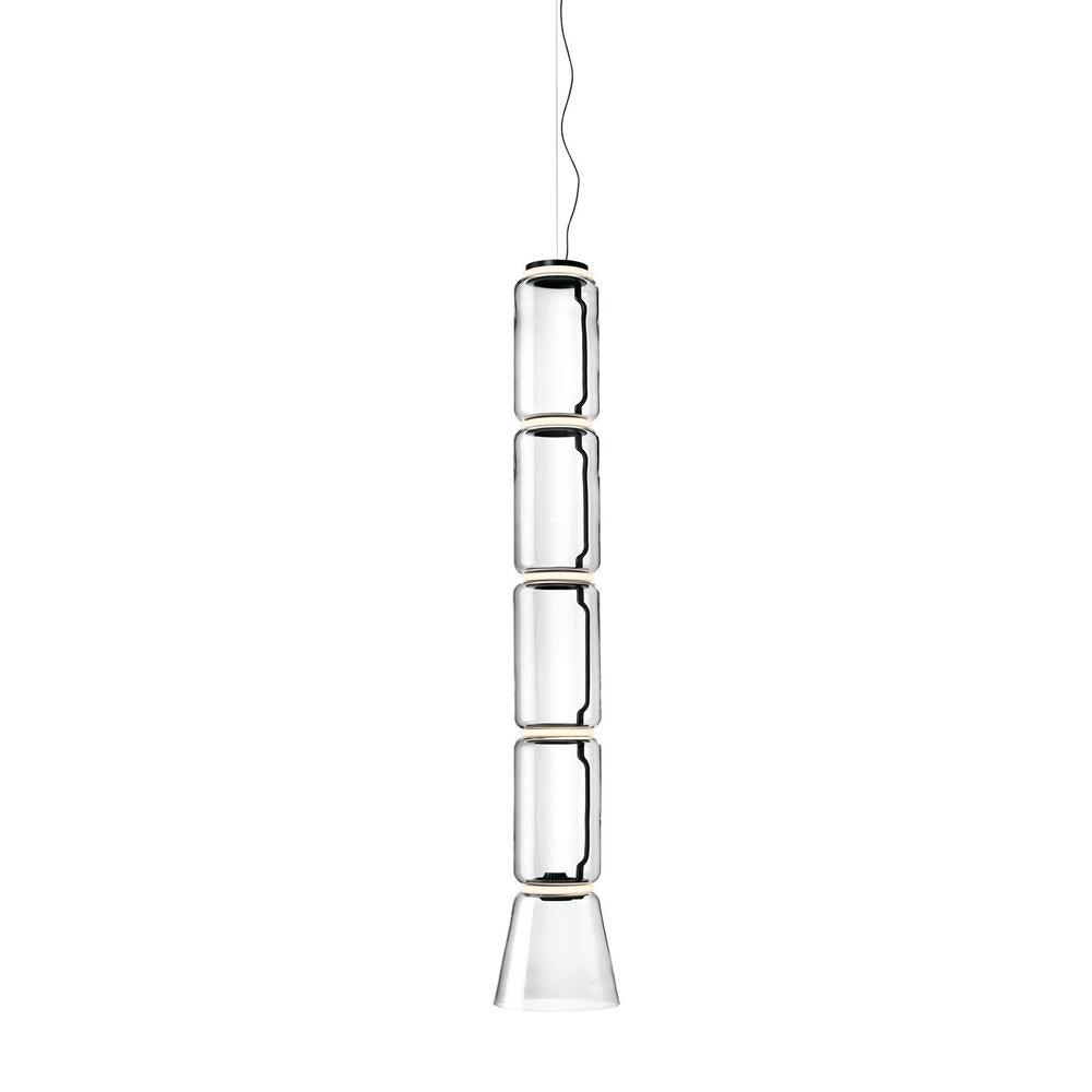 Virelo Stacked Glass Cylinder Pendant Light-Neutral Decor