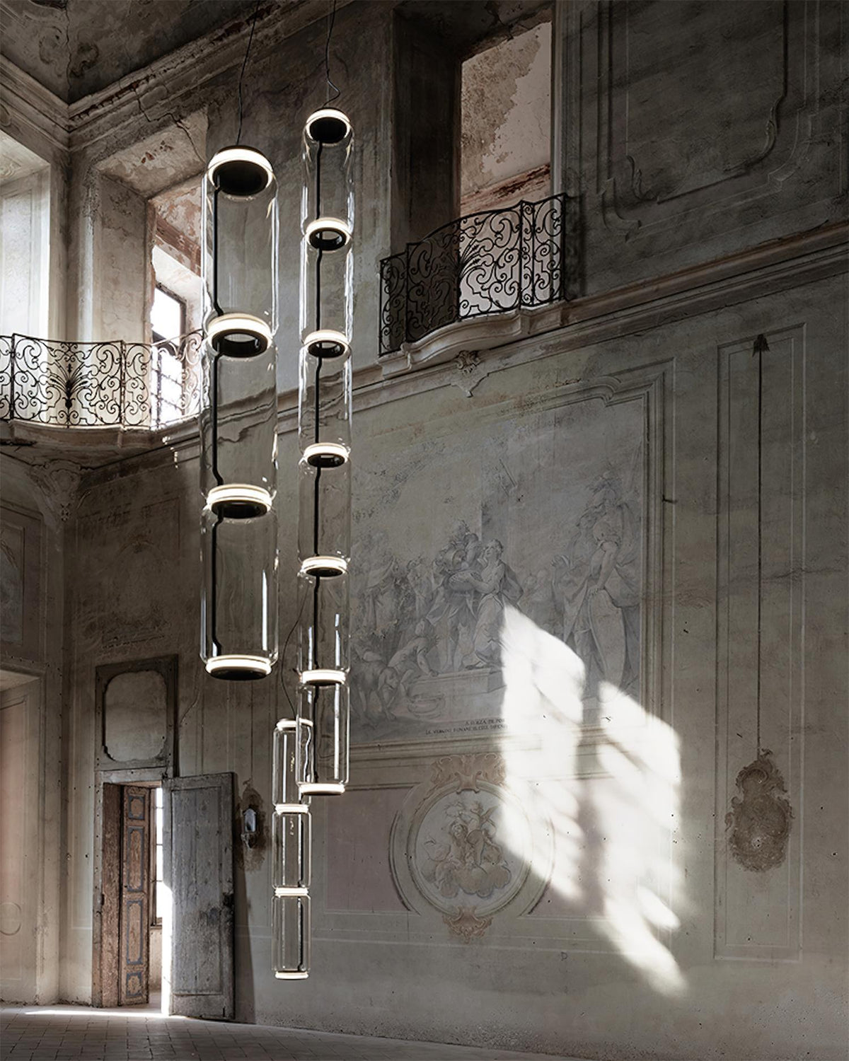 Virelo Stacked Glass Cylinder Pendant Light-Neutral Decor