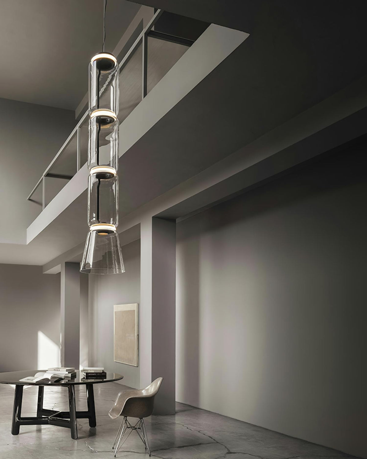 Virelo Stacked Glass Cylinder Pendant Light-Neutral Decor