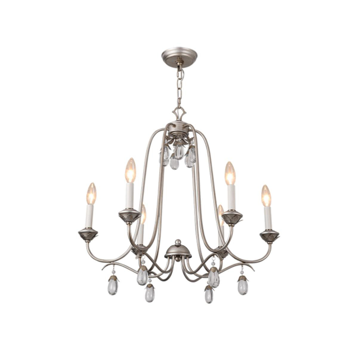 Ocara Lustre Cristal Laiton Industriel Vintage Luxe