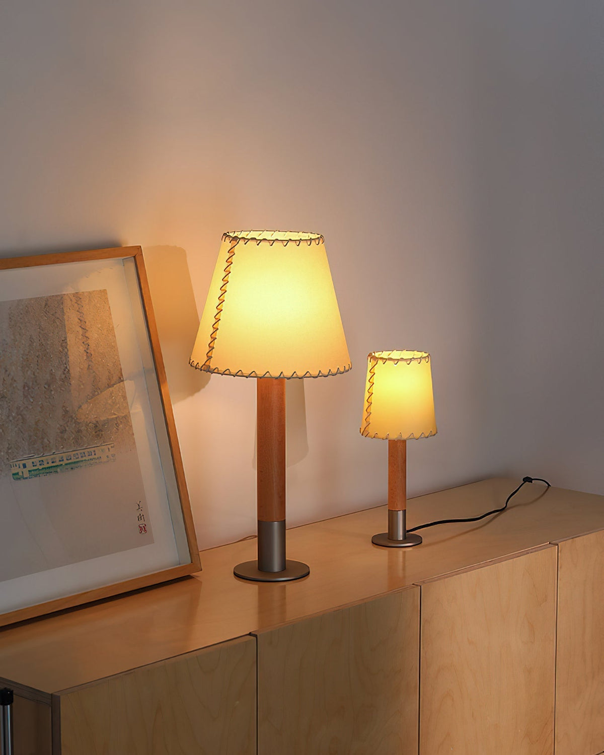 Kove Table Lamp styled on an entryway console table for a welcoming light.