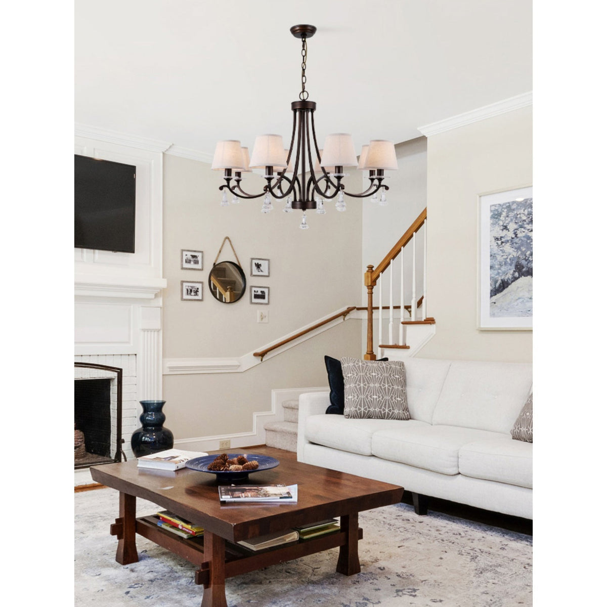 Lyvenisra Lustre Cristal Tissu Laiton Industrial Vintage Pointe